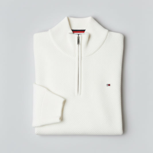 Pull TH tricot pique demi-zip